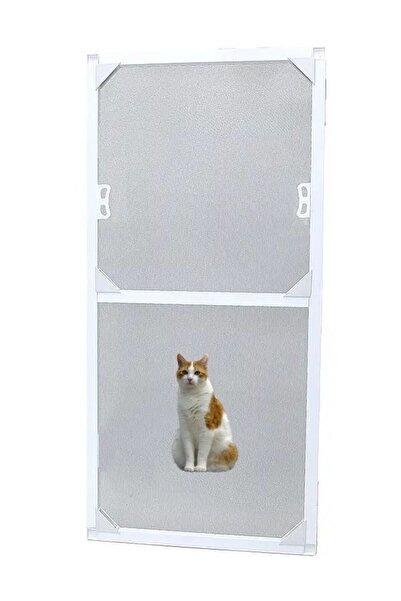 Pratik Sineklik Dünyası KEDİ Tüllü SABİT Kapı Sinekliği BEYAZ (EN= 0-90 CM. B...
