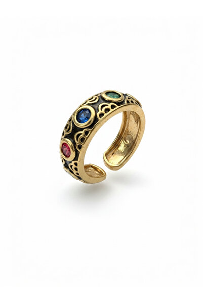 Bo Takı ve Aksesuar Colorful Enamel Adjustable Ring