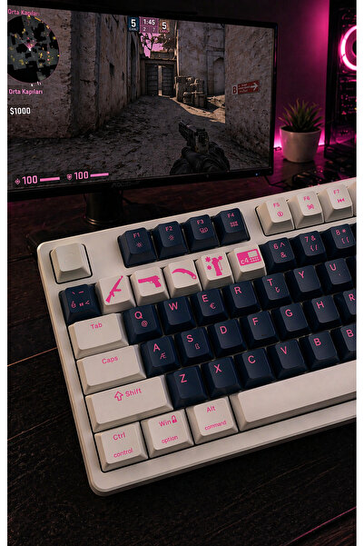 CS Temalı 5'li Oyuncu Keycap Seti – Cherry MX Uyumlu (1-5) Tuş