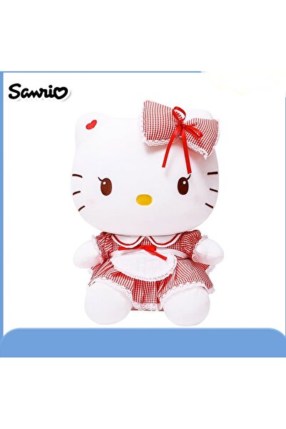 NB market Red Ribbon Dress Hello Kitty Plush Toy 30cm Furry Soft Sanrio Plush