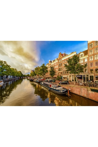 media Πίνακας σε καμβά: Ολλανδικές κανάλια, 60 x 40 εκ.