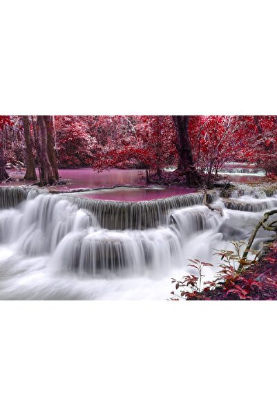 media Tablou canvas Cascada din padurea mov, 90 x 60 cm