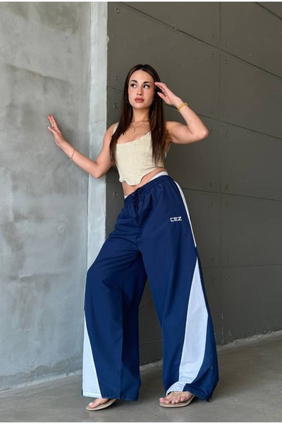 cezstudio Cez Nakış Detaylı Extra Baggy Stoper Paraşüt Eşofman Altı