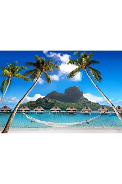 media Πίνακας σε καμβά: Κούνια μεταξύ φοίνικων, 90 x 60 εκ.