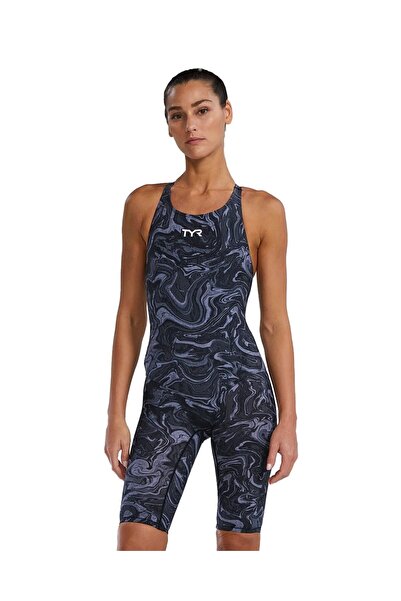 sporsuit ملابس السباحة النسائية TYR Thresher ذات الظهر المفتوح باللون التيتان...