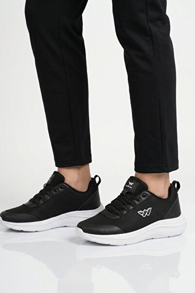 WALKWAY Black and White Mesh Lightweight Flexible Breathable Unisex Sports Sh...