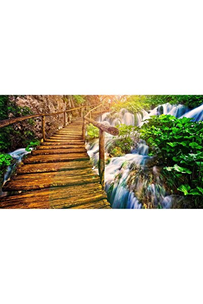 media Πίνακας σε καμβά Γέφυρα πάνω από το καταρράκτη, 60 x 40 εκ.