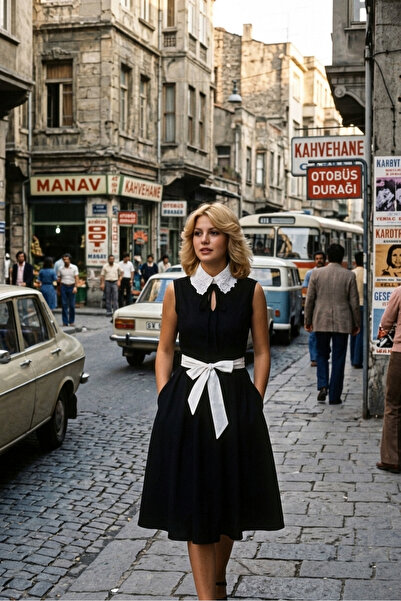 Sihirli Düğmeler Vintage Elbise