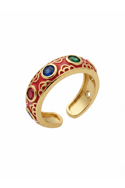 Bo Takı ve Aksesuar Colorful Enamel Adjustable Ring