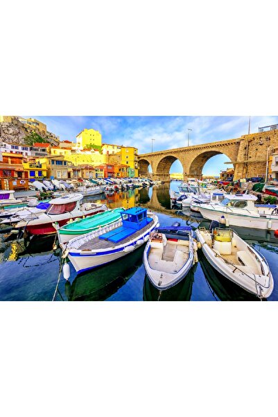 media Πίνακας σε καμβά Γέφυρα πάνω από το λιμάνι, 45 x 30 εκ.