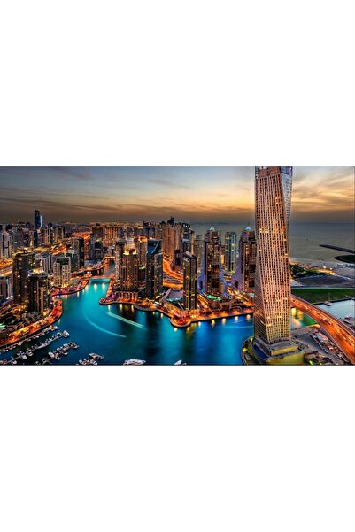 media Tablou canvas Dubai noaptea, 60 x 40 cm