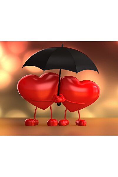 media Πίνακας σε καμβά Δύο κάτω από μια ομπρέλα, 105 x 70 εκ.