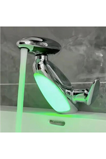 CasaDesteapta.ro Βρύση νιπτήρα μπάνιου με πράσινο ατμοσφαιρικό φως LED