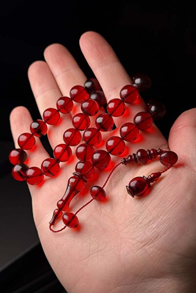 TESBİHKENTİ Βελούδινη Χειροποίητη Προσευχή Χάντρα Προσευχής από Κεχριμπάρι Φω...