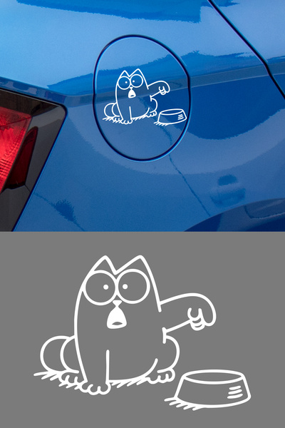 New Jargon Funny Cat Fuel Tank Cover Sticker – Car Decorative Auto Decal 15X11Cm