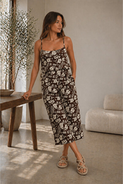 Becha Butik Floral Desenli Yazlık Tulum