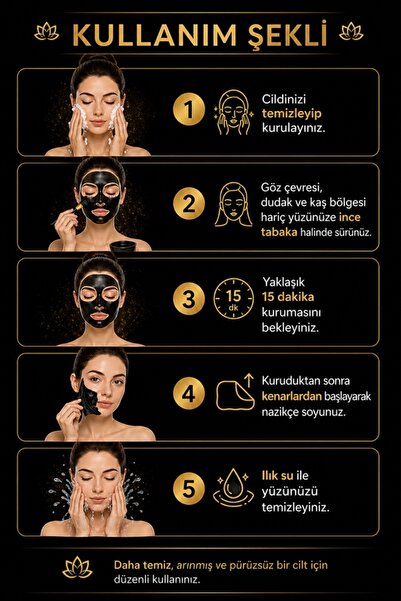 Uniquem 24K Gold Peeling Maske Siyah Çamur Etkili Soyulabilir Yüz Maskesi