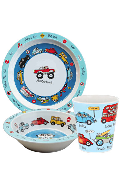 Tyrrell Katz Melamin Mama Tabağı, Kasesi ve Alıştırma Bardağı - Cars