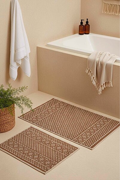 Rivaİstanbul Σετ χαλάκια μπάνιου και τουαλέτας με σκανδιναβικό σχέδιο, 2 τεμα...