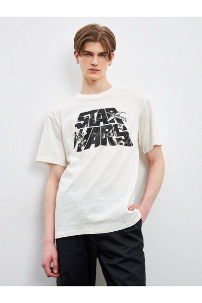 LC Waikiki Tricou bărbătesc cu guler rotund și imprimeu Star Wars