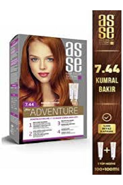 asse Adventure Set 2 Adet Saç Boyası No:7.44 Kumral Bakır - 2 Adet