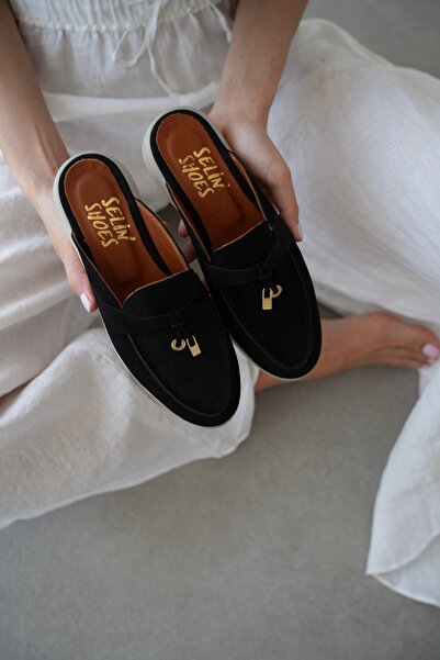 selin shoes Γυναικείες παντόφλες Briza από γνήσιο δέρμα με χρυσή λεπτομέρεια ...