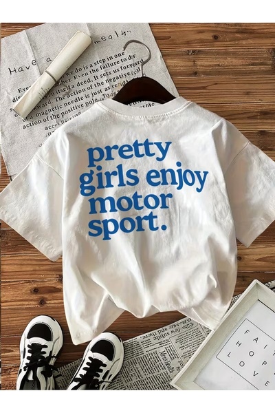 AEMİ Unisex μπλουζάκι με στάμπα για όμορφα κορίτσια, oversized