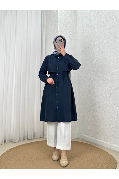 MİHRA STORE Μακρύ τουνίκ με μεταλλικά κουμπιά και μπολερό από μέταλλο - GS628...