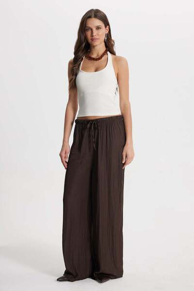 Tudors Γυναικείο παντελόνι σε χαλαρή εφαρμογή, άνετο, με κορδόνι στη μέση, ελ...