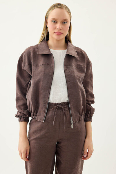 Vitrin Bomber Jacket with Front Zipper Pocket