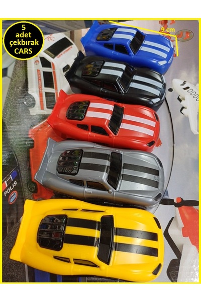 OYUNCAKSAHİLİ Oyuncak Araba Seti Cars Kırılmaz Yarış Pist Arabaları 5 Adet Şi...