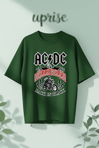 Vordevia Μπλουζάκι AC DC Hells Back In Black με στάμπα, βαμβακερό, oversized