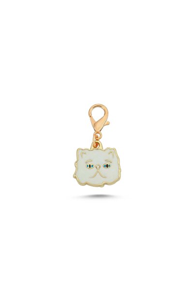 Dalis Blue-Eyed Persian Cat Gold-Plated Enamel Collar Accessory