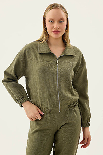 Vitrin Bomber Jacket with Front Zipper Pocket