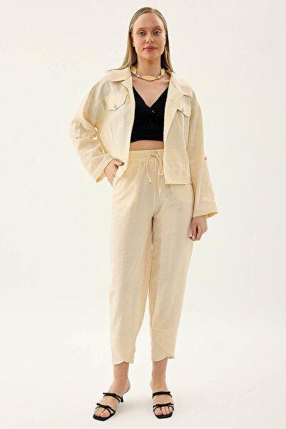 Vitrin Elastic Waistband Detailed Trousers