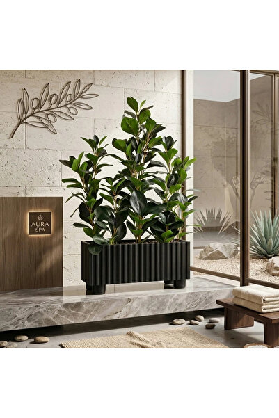 Al Hadaya Mall Elegant Plastic Tree Pot - Black - 40x18x75 cm