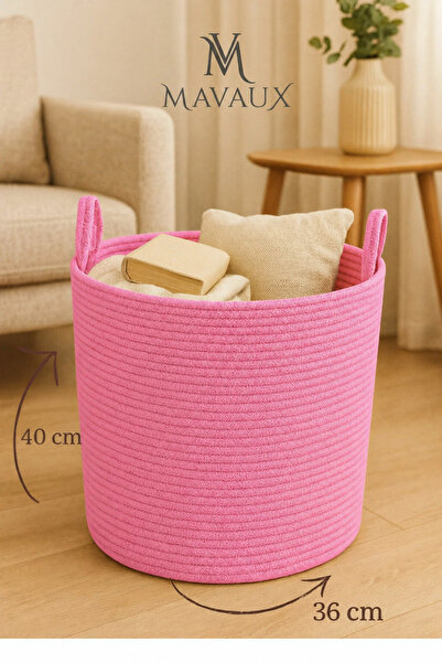 MaVaux Χειροποίητο καλάθι με υφή μεγάλου μεγέθους – 40 x 36 εκ. Διακοσμητικό ...