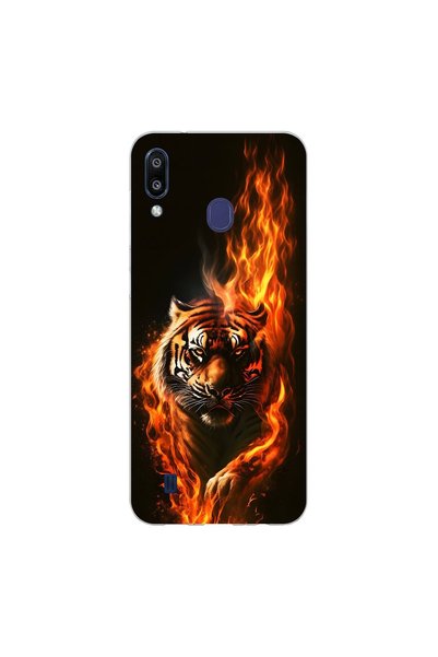 PPKin Samsung Galaxy M10S Compatible Tiger Design Transparent Case