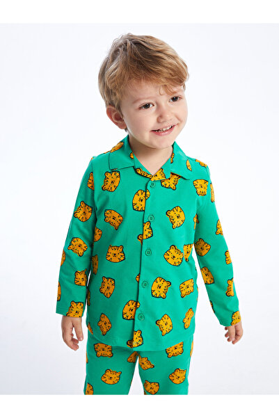 LC Waikiki Set de pijamale pentru bebeluși băieți, cu guler polo, mânecă lung...