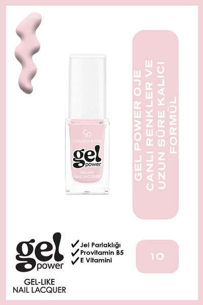 Golden Rose Gel Power Gel-Like Nail Lacquer - No: 10 - Jel Parlaklığında Oje