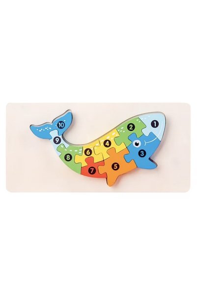 SELEXMO Puzzle din Lemn 3D Montessori, selexmo, Jucarie Educativa pentru Copi...