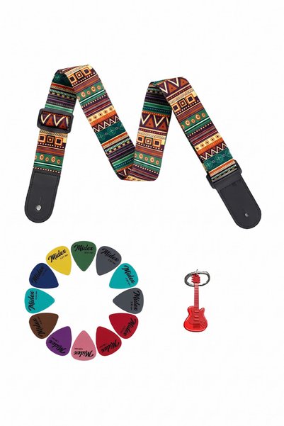 Midex Hg-11Grn Ukulele and Guitar Shoulder Strap Patterned 77-134 cm Length