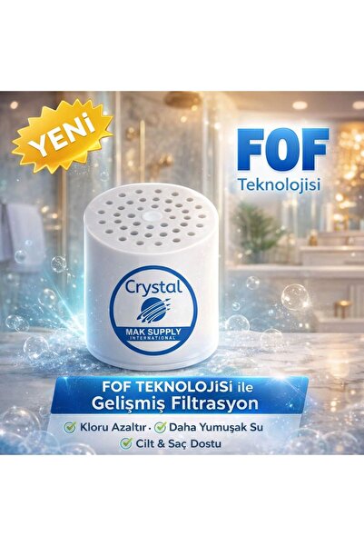 mak supply Crystal 15 Aşamalı Duş Filtrenin Yedek Kartuşu