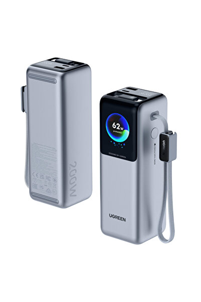 Ugreen - Power Bank PB728 (75702B) - with 2x Built-in USB-C Cable, USB, Type-...