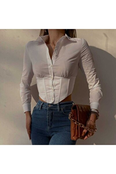 piwow Kadın Korse Crop Gömlek