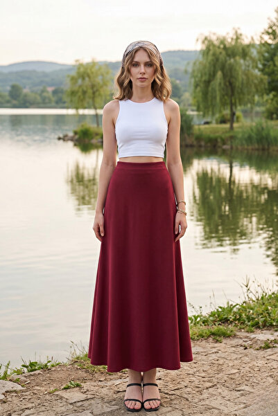 royal prime Γυναικεία φούστα με ψηλή μέση και φαρδιά γραμμή, μάξι φούστα