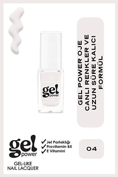 Golden Rose Gel Power Gel-Like Nail Lacquer - No: 04 - Jel Parlaklığında Oje