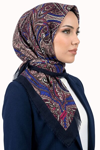 hadiora Women's Black Powder Ethnic Patterned Flared Scarf