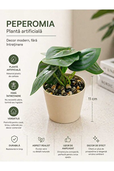 Home Plantă decorativă artificială în ghiveci – 11 cm