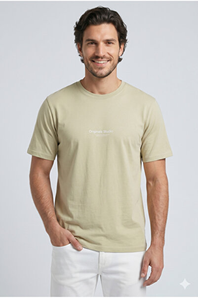 Jack & Jones Ανδρικό κοντομάνικο μπλουζάκι J&J Tee Basic από βαμβάκι σε πράσι...